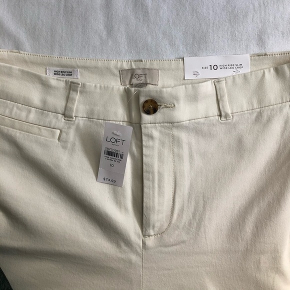 LOFT high rise slim wide leg cropped size 10 - Picture 4 of 4